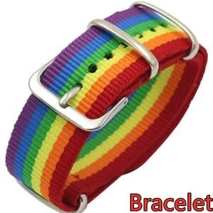 Vibrant Rainbow Adjustable Nylon Bracelet with Buckle NWT